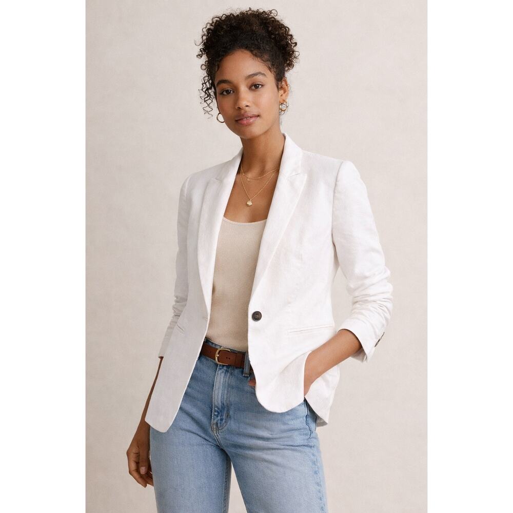 J.Crew Linen Blend One Button Blazer – Size 2